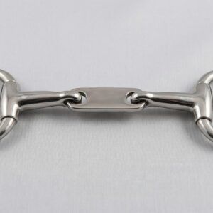 A professional Control Plate Snaffle featuring an eggbutt-style cheek and a central flat control plate for ergonomic tongue pressure.