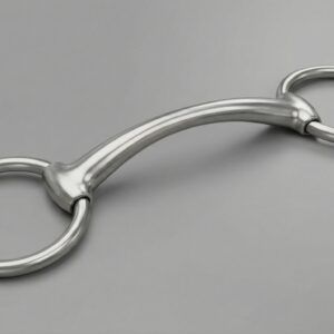 A professional curved mullen bit featuring a high-clearance stainless steel mouthpiece and independently sliding loose rings.