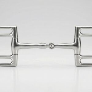 Professional D-ring slotted bit with stainless steel cheeks and a single-jointed mouthpiece.