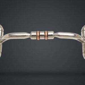 A professional eggbutt brass roller featuring a stainless steel cheek and dual central brass rollers.