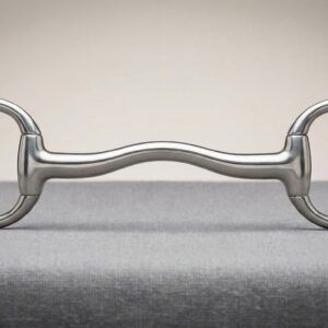 A professional Elite Mullen Eggbutt featuring a curved stainless steel mullen mouthpiece and fixed eggbutt shanks.