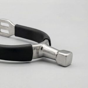 A professional hammerhead horse spur featuring a blunt square neck and a durable stainless steel core.