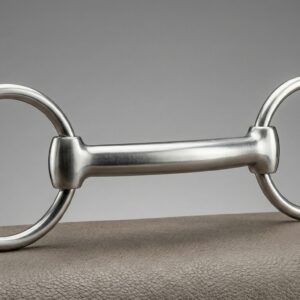 A professional mullen bit-loose ring featuring a solid stainless steel mouthpiece and freely sliding cheek rings.